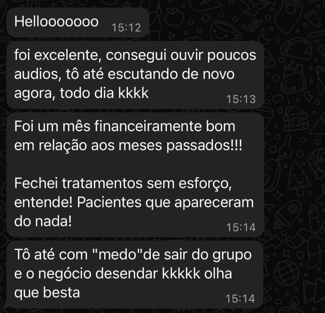 Depoimento de cliente — Resultados no 1º dia
